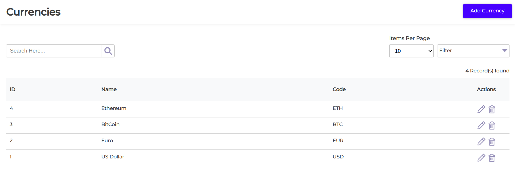 Add Currencies